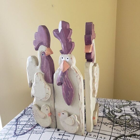 Vintage Tri-Fold 3 Hen/Rooster Set of 2 - Picture 10 of 10